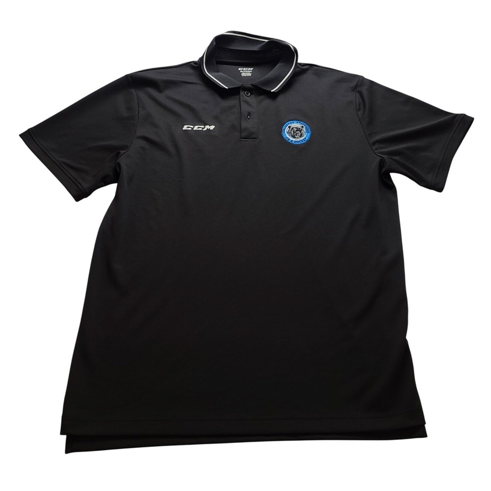 CCM Men's Colorado Thunderbirds AAA Hockey Polo Shirt Black XL Performance Pique